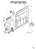 DOOR AND LATCH PARTS Diagram and Parts List for GU2200XTSB0  Whirlpool Dishwasher
