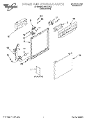 FRAME AND CONSOLE, LITERATURE Diagram and Parts List for GU980SCGS3  Whirlpool Dishwasher