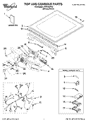 TOP AND CONSOLE PARTS Diagram and Parts List for WED9500TU0  Whirlpool Dryer