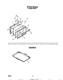 OVEN DOOR , GRIDDLE Diagram and Parts List for F4307W1  Roper Range