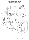 DISPENSER FRONT PARTS Diagram and Parts List for MSD2258KGW00  Whirlpool Refrigerator