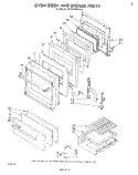OVEN DOOR AND BROILER Diagram and Parts List for SF310PSKW0  Whirlpool Range