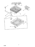 DISHRACK Diagram and Parts List for RUD5000HB1  Roper Dishwasher