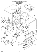 TUB ASSEMBLY, LIT/OPTIONAL Diagram and Parts List for WU5750B0  Roper Dishwasher