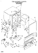 TUB ASSEMBLY Diagram and Parts List for DU8500XB1  Whirlpool Dishwasher