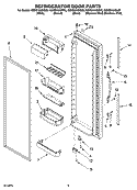 REFRIGERATOR DOOR PARTS Diagram and Parts List for GD5SHAXNS03  Whirlpool Refrigerator
