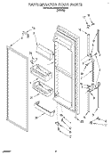 REFRIGERATOR DOOR Diagram and Parts List for 3VED27DQBW00  Whirlpool Refrigerator
