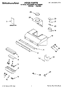 HOOD PARTS Diagram and Parts List for KHTU705RSS2  KitchenAid Range Hood