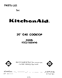 COVER Diagram and Parts List for KGCS100SWH0  KitchenAid Cooktop