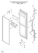 REFRIGERATOR DOOR Diagram and Parts List for 3VED29DQDW00  Whirlpool Refrigerator