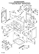 CHASSIS PARTS Diagram and Parts List for RF367LXSB2  Whirlpool Range