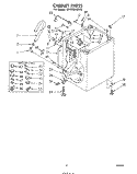CABINET Diagram and Parts List for CA1300XMW0  Whirlpool Washer