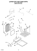 LOWER UNIT AND TUBE PARTS Diagram and Parts List for KSSO42FMX00  KitchenAid Refrigerator