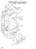 REFRIGERATOR LINER Diagram and Parts List for 3VED29DQFN00  Whirlpool Refrigerator
