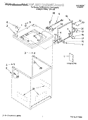 TOP AND CABINET, LITERATURE Diagram and Parts List for KAWS700JQ0  KitchenAid Washer