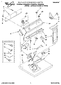 TOP AND CONSOLE, LIT/OPTIONAL Diagram and Parts List for LGR6634BN0  Whirlpool Dryer