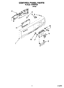 CONTROL PANEL PARTS Diagram and Parts List for RUD8000SQ0  Roper Dishwasher