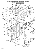 CONTROLS AND REAR PANEL PARTS Diagram and Parts List for LSN3000PG3  Whirlpool Washer