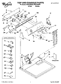 TOP AND CONSOLE PARTS Diagram and Parts List for WGD5790ST0  Whirlpool Dryer
