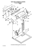 TOP AND CONSOLE PARTS Diagram and Parts List for 4KWED5790VW1  Whirlpool Dryer