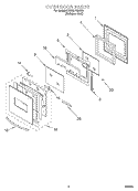 OVEN DOOR Diagram and Parts List for KEMS378GSS0  KitchenAid Microwave Oven Combo
