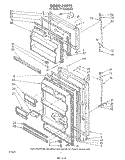DOOR Diagram and Parts List for ET14AKXSW01  Whirlpool Refrigerator