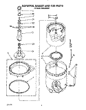 AGITATOR, BASKET, AND TUB Diagram and Parts List for TAWL680WW1  Estate Washer