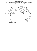 LATCH PARTS Diagram and Parts List for GMC305PRS01  Whirlpool Microwave Oven Combo
