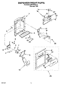 DISPENSER FRONT PARTS Diagram and Parts List for ED2FHEXSL01  Whirlpool Refrigerator