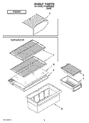 SHELF PARTS, OPTIONAL PARTS Diagram and Parts List for TT18DKXRQ02  Estate Refrigerator