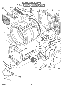BULKHEAD PARTS Diagram and Parts List for GGQ9800PG2  Whirlpool Dryer