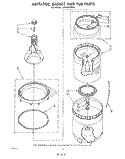 AGITATOR, BASKET AND TUB Diagram and Parts List for LA3400XPW1  Whirlpool Washer