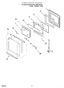 OVEN DOOR Diagram and Parts List for RBD276PDQ9  Whirlpool Wall Oven