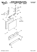 DOOR AND PANEL PARTS Diagram and Parts List for DU1101XTPS8  Whirlpool Dishwasher