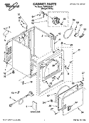 CABINET PARTS Diagram and Parts List for YLER5635JQ1  Whirlpool Dryer