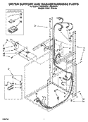 DRYER SUPPORT AND WASHER HARNESS PARTS Diagram and Parts List for LTE6234DQ4  Whirlpool Washer Dryer Combo