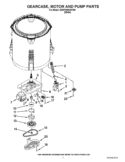 GEARCASE, MOTOR AND PUMP PARTS Diagram and Parts List for 2DWTW4840YW0  Whirlpool Washer