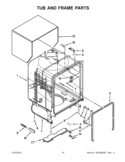 TUB AND FRAME PARTS Diagram and Parts List for WDF530PAYB4  Whirlpool Dishwasher