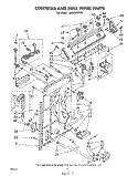 CONTROLS AND REAR PANEL Diagram and Parts List for LA5300XPW2  Whirlpool Washer
