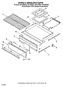 OVEN & BROILER PARTS Diagram and Parts List for SF315PEMQ1  Whirlpool Range
