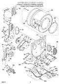 DRYER BULKHEAD Diagram and Parts List for LTG5243DT2  Whirlpool Washer Dryer Combo