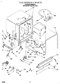 TUB ASSEMBLY, LIT/OPTIONAL Diagram and Parts List for WU4300Y4  Roper Dishwasher