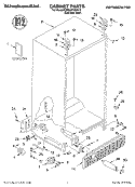 CABINET, LITERATURE Diagram and Parts List for KSRS22FGSS15  KitchenAid Refrigerator