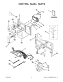 CONTROL PANEL PARTS Diagram and Parts List for CET8000AQ1  Whirlpool Washer Dryer Combo