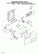 DISPENSER FRONT PARTS Diagram and Parts List for KSCK25FVWH01  KitchenAid Refrigerator