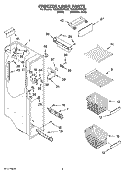 FREEZER LINER PARTS Diagram and Parts List for 7GS2SHEXPQ02  Whirlpool Refrigerator