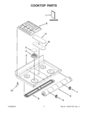 COOKTOP PARTS Diagram and Parts List for GGG390LXB05  Whirlpool Range