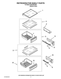 REFRIGERATOR SHELF PARTS Diagram and Parts List for KSSC36QTS05  KitchenAid Refrigerator