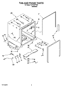 TUB AND FRAME PARTS Diagram and Parts List for KUDX03FTSS3  KitchenAid Dishwasher