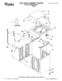 TOP AND CABINET PARTS Diagram and Parts List for 7MWTW1603AW0  Whirlpool Washer